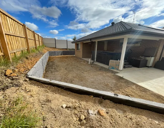 Site preparation and leveling for a new residential build in Gippsland